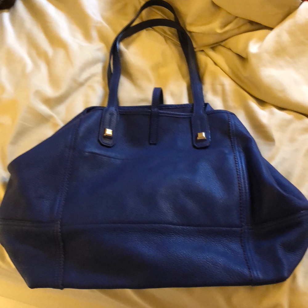 Stella and Dot Leather cobalt blue bag new cond